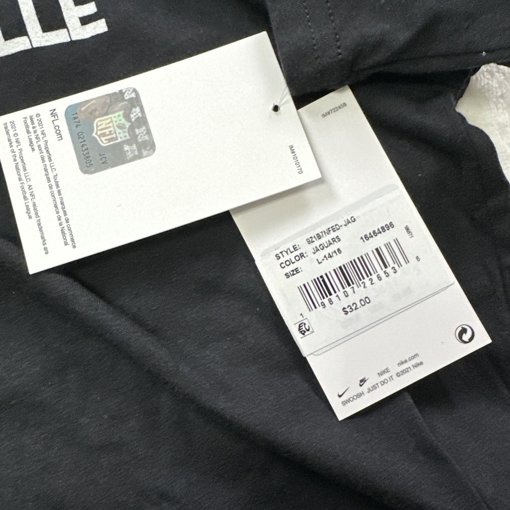 Jacksonville Jaguars Nike Tee Shirt Youth Large 14/16 Black Duuuval Football NEW - Picture 6 of 11